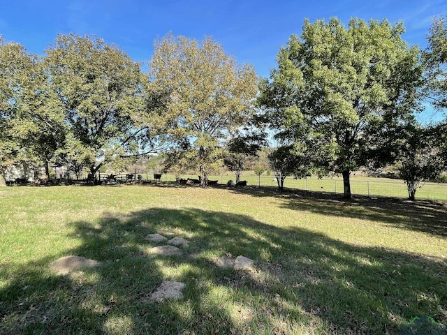 view of yard with a rural view