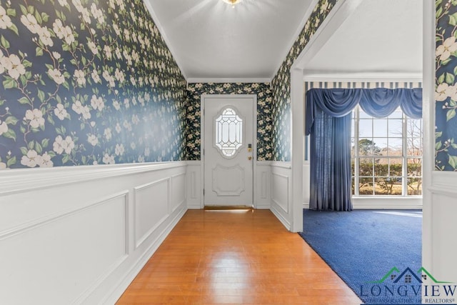 foyer with hardwood / wood-style flooring