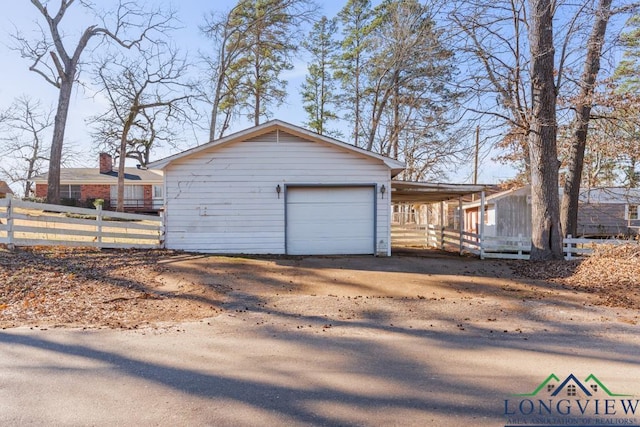 view of garage