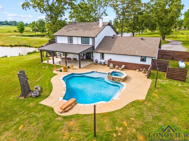 6056 Bobwhite Rd, Gilmer, TX 75645 - view of pool with a patio area and a pool with connected hot tub