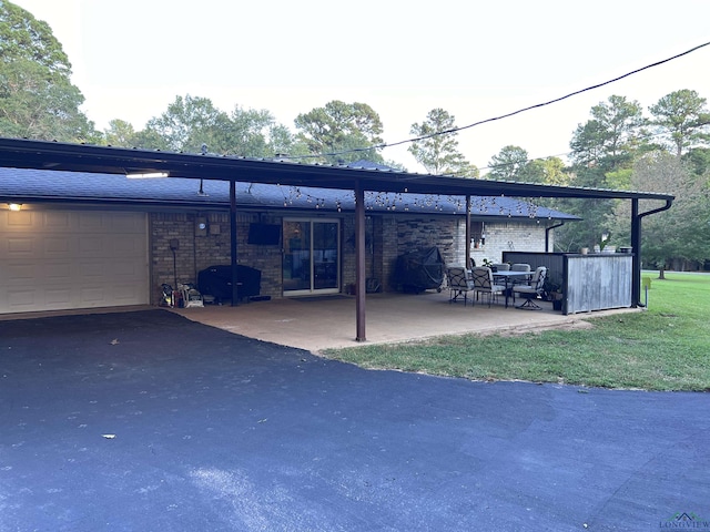 exterior space featuring a garage