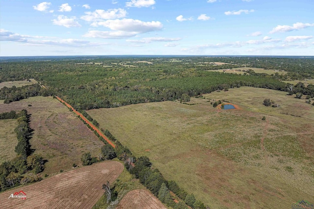 drone / aerial view with a rural view