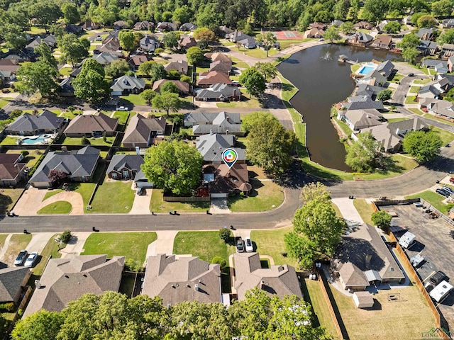 504 Lakewood Dr, Longview, TX 75604 - bird's eye view featuring a residential view and a water view