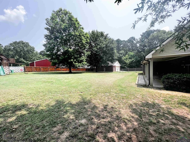 view of yard featuring a playground