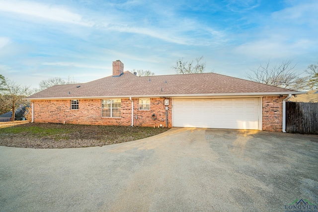 exterior space featuring a garage