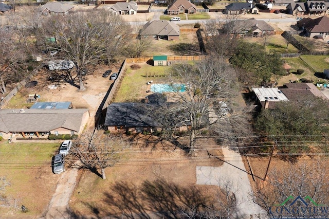 aerial view featuring a residential view