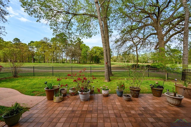 view of patio with a fenced backyard