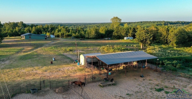 bird's eye view with a rural view