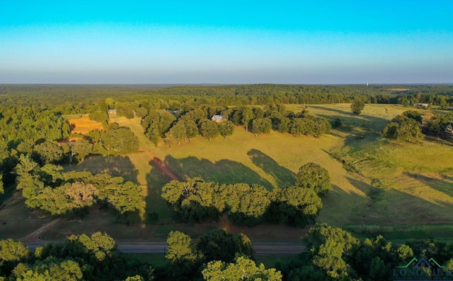 birds eye view of property featuring a rural view