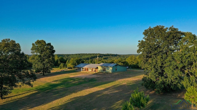 aerial view with a rural view