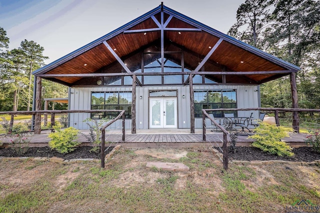 rear view of house with french doors