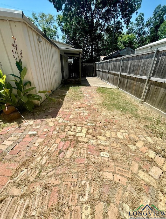 view of patio featuring a fenced backyard