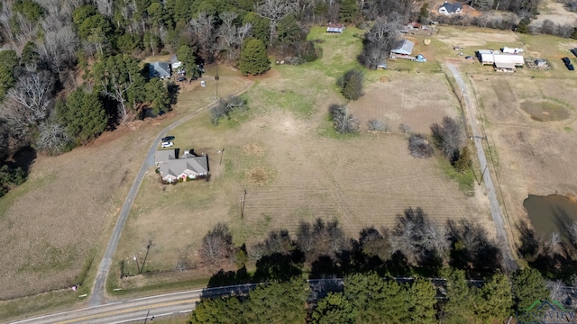 aerial view with a rural view