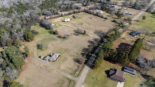 drone / aerial view with a rural view