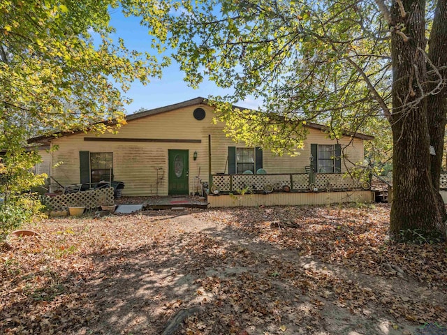 view of single story home