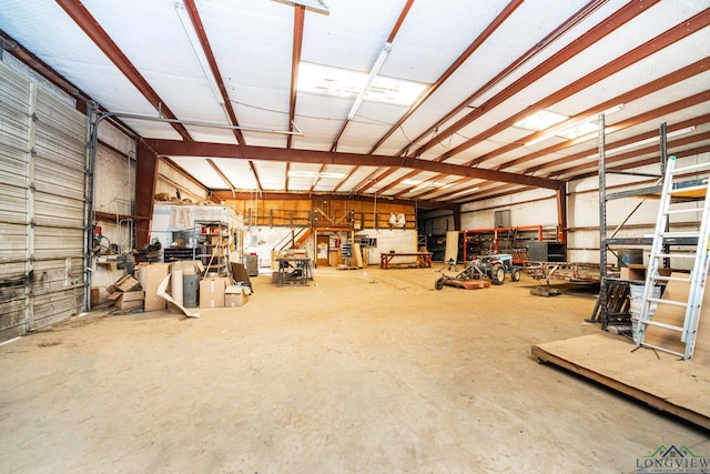 garage featuring metal wall