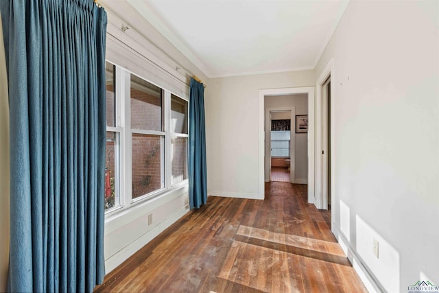 empty room with dark hardwood / wood-style floors