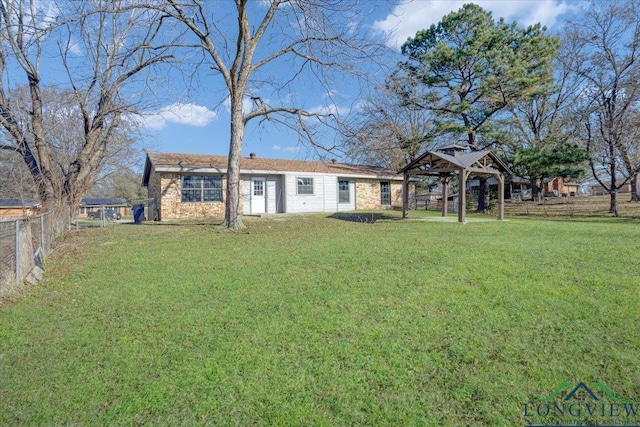 view of yard with a gazebo