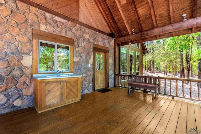 1355 Snapdragon Rd, Diana, TX 75640 - wooden deck featuring a sink