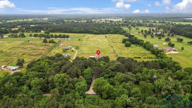 aerial view of property's location with rural landscape