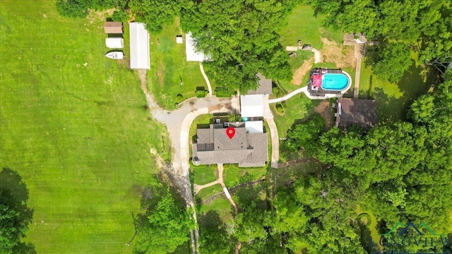 bird's eye view of a pool