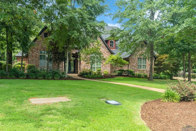 view of front of house with a front lawn