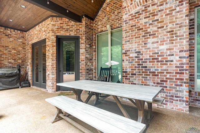 view of patio with french doors