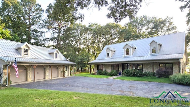 4350 Fm 1650, Gilmer, TX 75645 - view of front facade with stone siding and a front lawn