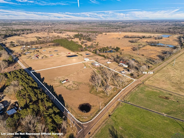 bird's eye view with a rural view