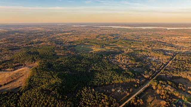 view of aerial view at dusk