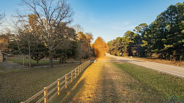 view of street featuring a rural view