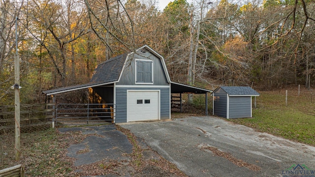 view of outdoor structure with a carport