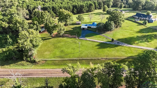 drone / aerial view with a rural view