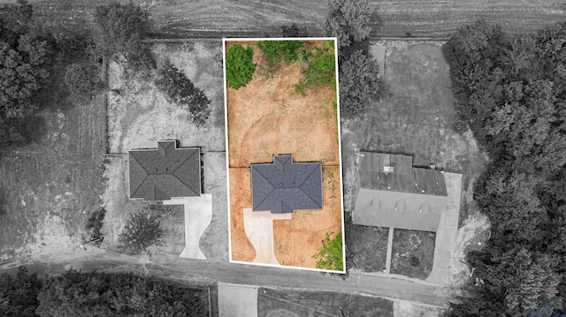 3603 Stracener Rd, Longview, TX 75605 - aerial view of property and surrounding area featuring property boundaries highlighted