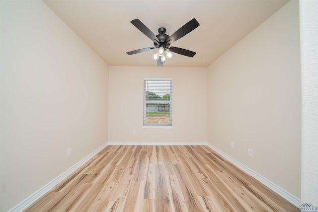 3603 Stracener Rd, Longview, TX 75605 - empty room with light wood finished floors, baseboards, and a ceiling fan