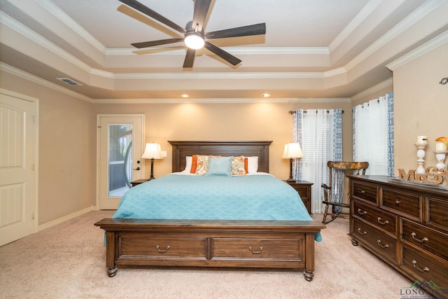 111 Winifreds Way, Hallsville, TX 75650 - bedroom featuring multiple windows, visible vents, a raised ceiling, and light carpet