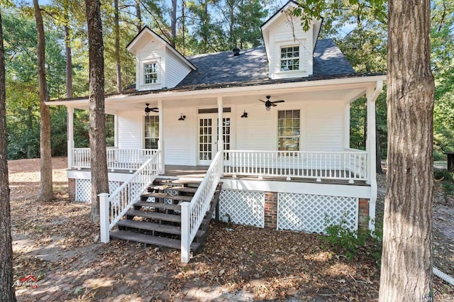 view of front of home featuring covered porch