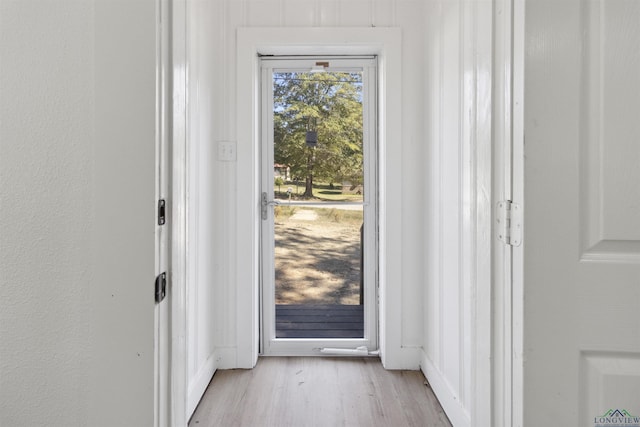 entryway featuring light wood-type flooring