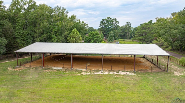 view of outbuilding with a rural view