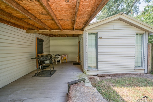 view of patio featuring a wooden deck