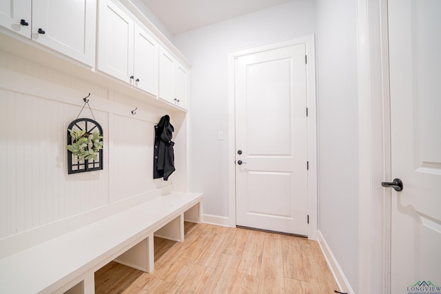 mudroom featuring light hardwood / wood-style floors