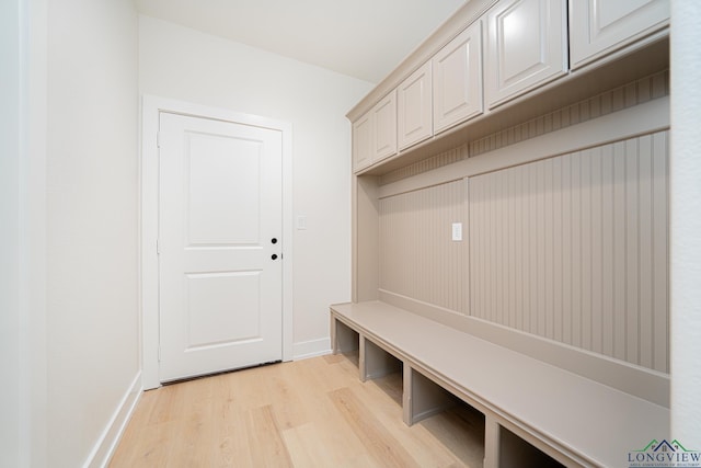 mudroom featuring light hardwood / wood-style floors