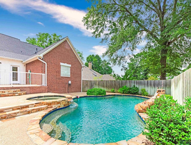 5908 Regents Row, Tyler, TX 75703 - view of pool with a fenced backyard, a patio area, and a pool with connected hot tub