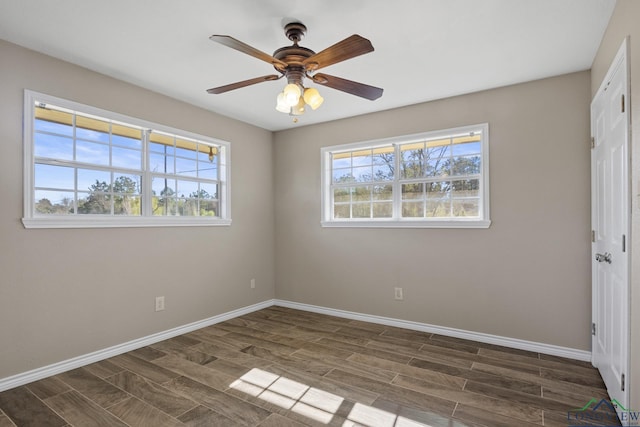 unfurnished room featuring ceiling fan