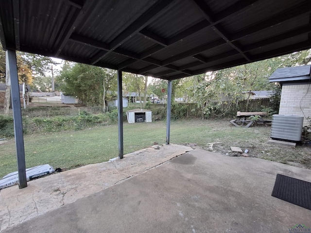 view of patio / terrace featuring central AC unit