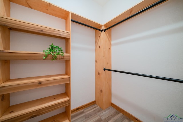 walk in closet featuring light hardwood / wood-style floors