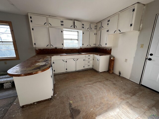 227 County Road 2997, Hughes Springs, TX 75656 - kitchen featuring white cabinetry, a wealth of natural light, and sink