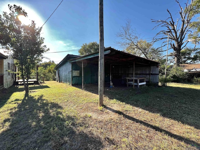 exterior space with an outbuilding