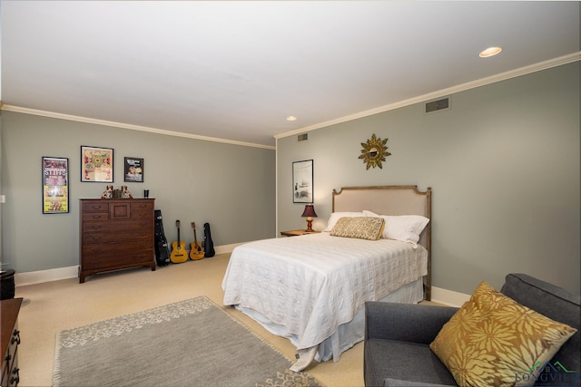 2003 Broadway Blvd, Kilgore, TX 75662 - bedroom with ornamental molding, recessed lighting, and carpet
