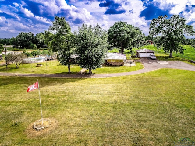 view of home's community with a lawn